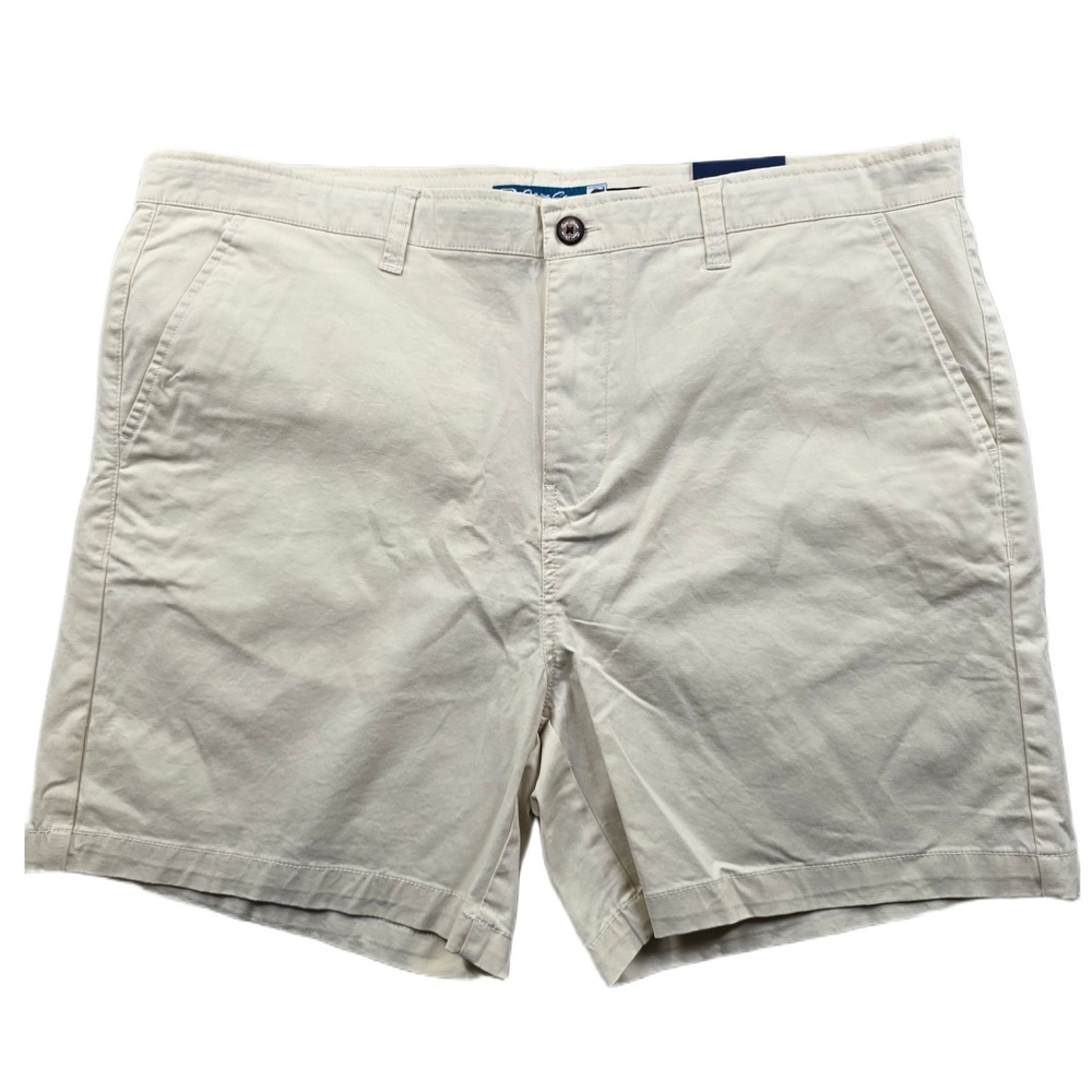 Quiet Storm Surf Shop Shorts Mens 36 Beige Cotton Stretch 5.5" Beach NEW